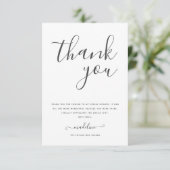 Moderne Minimale Script-Vrijgezellenfeest Bedankkaart (Staand voorkant)