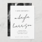 Moderne minimale scriptfoto Sla de datum op (Voorkant / Achterkant)