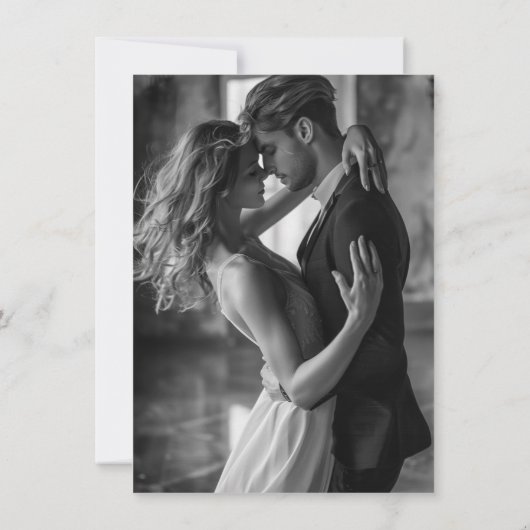 Moderne minimale scriptfoto Sla de datum op (Achterkant)