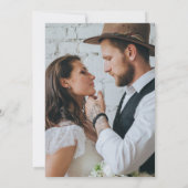 Moderne, minimale scriptfoto Stusty Lavender Weddi Kaart (Achterkant)