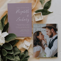 Moderne, minimale scriptfoto Stusty Lavender Weddi