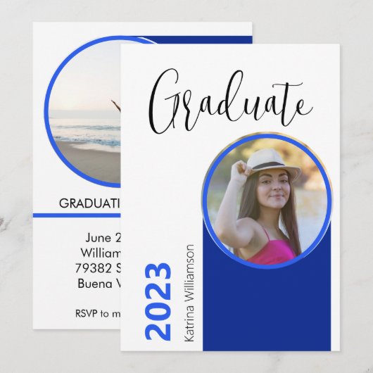 Moderne minimale scriptgradatie-partijfoto kaart (Voorkant / Achterkant)