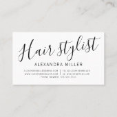 Moderne, minimale scripthaarstilfoto visitekaartje (Achterkant)