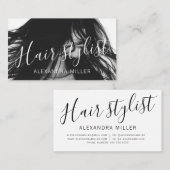 Moderne, minimale scripthaarstilfoto visitekaartje (Voorkant / Achterkant)