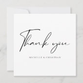 Moderne minimale scriptkalligrafie bruiloft bedankkaart (Voorkant)
