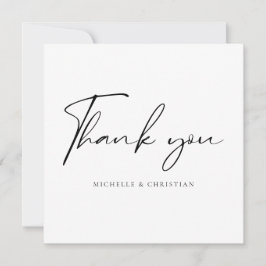 Moderne minimale scriptkalligrafie bruiloft bedankkaart