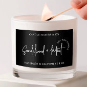 Moderne Minimale scriptlettertype kaarsenverpakkin Rechthoekige Sticker