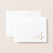 Moderne Minimale scriptnaam Folie Kaarten (Voorkant met envelop)