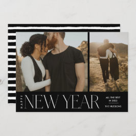 Moderne, minimale scripts Happy New Year Photo Hol Feestdagenkaart
