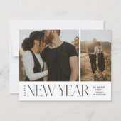 Moderne, minimale scripts Happy New Year Photo Hol Feestdagenkaart (Voorkant)