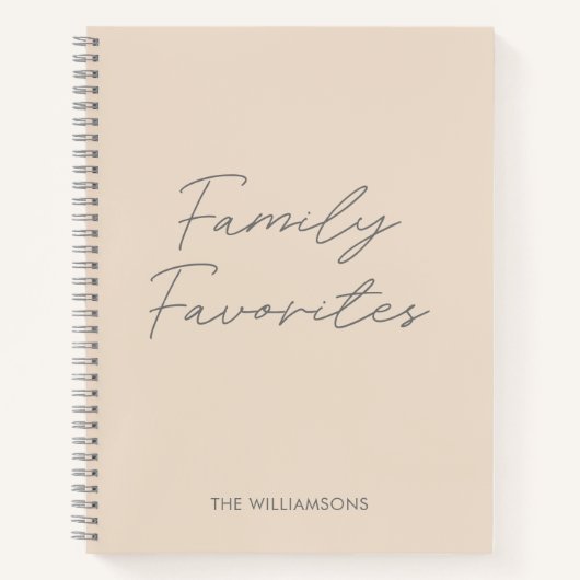 Moderne, minimale scripts voor Blush Cooking Recip Notitieboek (Voorkant)