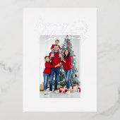 Moderne, minimale scripttypografie 1 foto-Kerstmis Folie Feestdagenkaart (Voorkant)