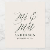 Moderne minimale scripttypografie bruiloft wijn etiket (Enkel label)