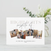 Moderne, minimale scripttypografie hoogtepunten feestdagenkaart (Staand voorkant)