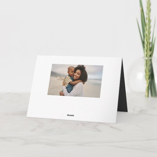 Moderne minimale scriptvakantiefoto feestdagen kaart (Achterkant)