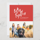 Moderne minimale scriptvakantiefoto feestdagenkaart (Voorkant)