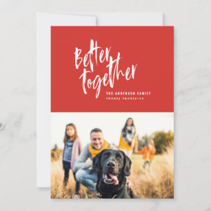 Moderne minimale scriptvakantiefoto feestdagenkaart