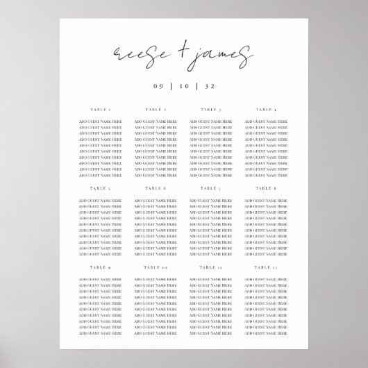 Moderne Minimale scriptvolgorde Poster (Voorkant)