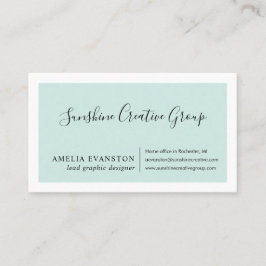 Moderne minimale seafoam Blue Green Visitekaartje