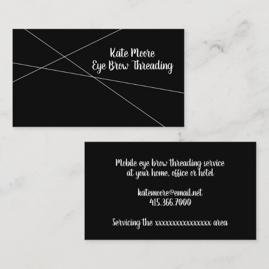 Moderne, minimale service voor het innemen van bor visitekaartje (Voorkant / Achterkant)