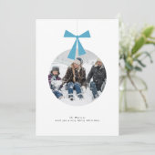 Moderne Minimale Sierfoto Kerstkaart (Staand voorkant)