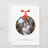 Moderne Minimale Sierfoto Kerstkaart (Voorkant)