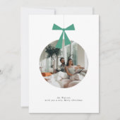 Moderne Minimale Sierfoto Kerstkaart (Voorkant)
