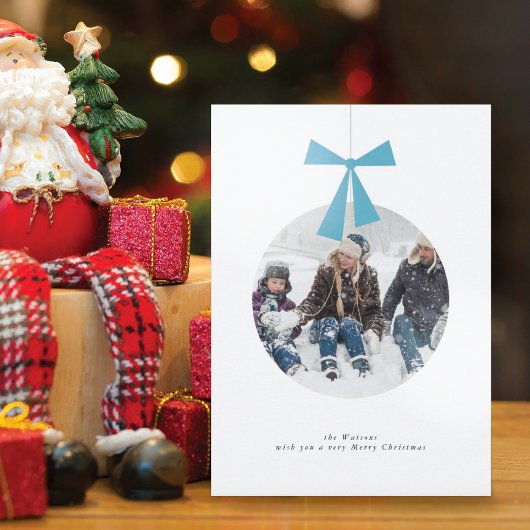 Moderne Minimale Sierfoto Kerstkaart