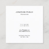 Moderne Minimale Sjabloon Aangepaste Jouw tekst hi Vierkante Visitekaartje (Achterkant)