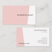 Moderne, minimale Sjabloon Blush Pink Elegant Visitekaartje (Voorkant / Achterkant)