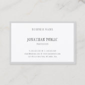 Moderne, minimale Sjabloon Eenvoudige grijze witte Visitekaartje (Achterkant)