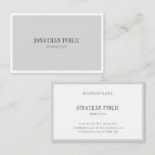 Moderne, minimale Sjabloon Eenvoudige grijze witte Visitekaartje (Voorkant / Achterkant)