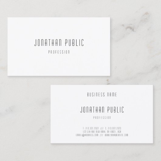 Moderne, minimale Sjabloon elegant Professional Visitekaartje (Voorkant / Achterkant)