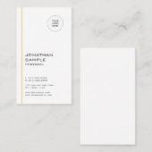 Moderne minimale Sjabloon Gold White - verticaal Visitekaartje (Voorkant / Achterkant)