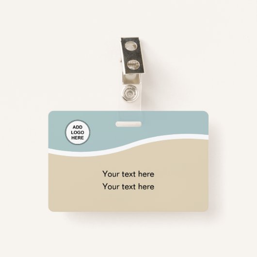 Moderne minimale Sjabloon ID-Logo Badge (Voorkant met clip)