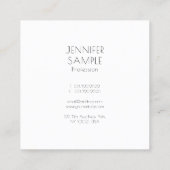 Moderne, minimale Sjabloon op maat Vierkante Visitekaartje (Achterkant)