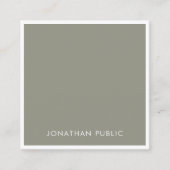 Moderne, minimale Sjabloon Professional Elegant Vierkante Visitekaartje (Voorkant)