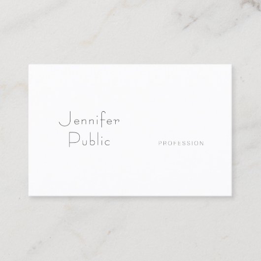 Moderne, minimale Sjabloon Professional Elegant Visitekaartje (Voorkant)