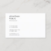 Moderne, minimale Sjabloon Professional Elegant Visitekaartje (Achterkant)