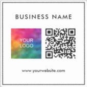 Moderne Minimale Sjabloon QR Code Tekst Zakelijke  Sticker (Voorkant)