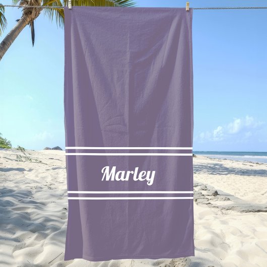 Moderne Minimale Sjabloon van het Monogram Manuscr Strandlaken