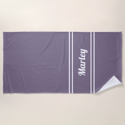 Moderne Minimale Sjabloon van het Monogram Manuscr Strandlaken (Voorkant)