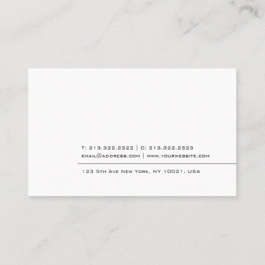 Moderne, minimale Sjabloon Visitekaartje (Achterkant)