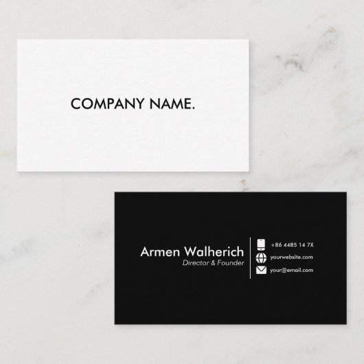 Moderne minimale Sjabloon Visitekaartjes (Voorkant / Achterkant)