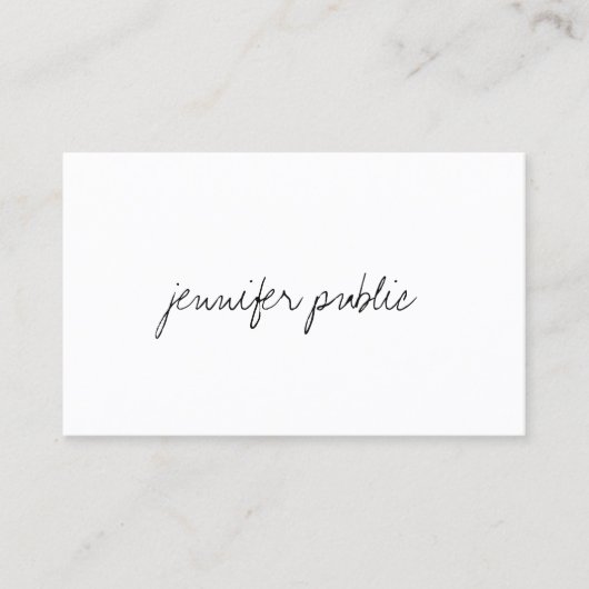 Moderne, minimale Sjabloon voor Elegant handscript Visitekaartje (Voorkant)