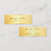 Moderne, minimale Sjabloon voor Faux Gold-certific Mini Visitekaartje (Voorkant / Achterkant)