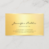 Moderne, minimale Sjabloon voor Faux Gold-certific Visitekaartje (Achterkant)