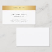 Moderne, minimale Sjabloon voor Faux Gold-certific Visitekaartje (Voorkant / Achterkant)