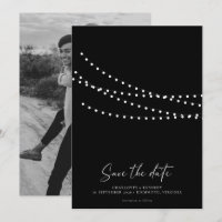 Moderne minimale snoerlichten foto save the date