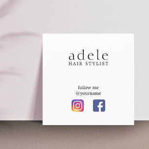 Moderne Minimale Social Media Kapsalon Vierkante Visitekaartje